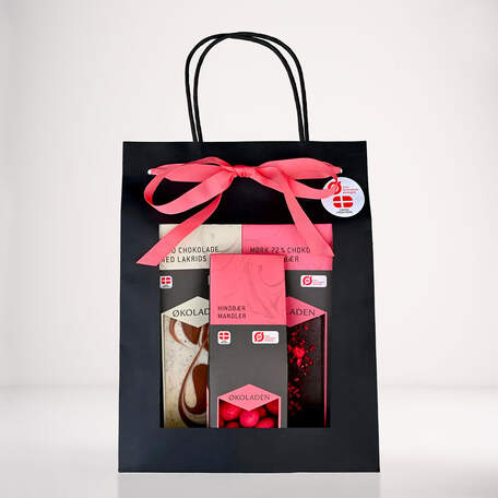 [object Object] Sac cadeau gourmet Ökoladen, rose