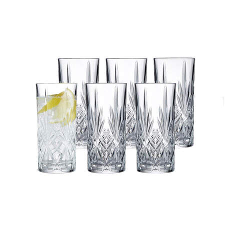 Lyngby highball glasses, 36 cl, set of 6, clear